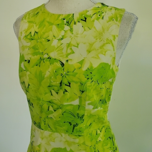 Tibi Neon Green Leaf Peplum Zip Top - Picture 3 of 10